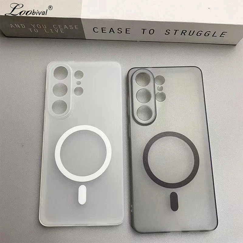 Matte for Magsafe Slim Case for Samsung Galaxy S26 S25 Ultra S24 S23 Plus Magnetic Wireless Charging Soft TPU Frosted Thin Cover