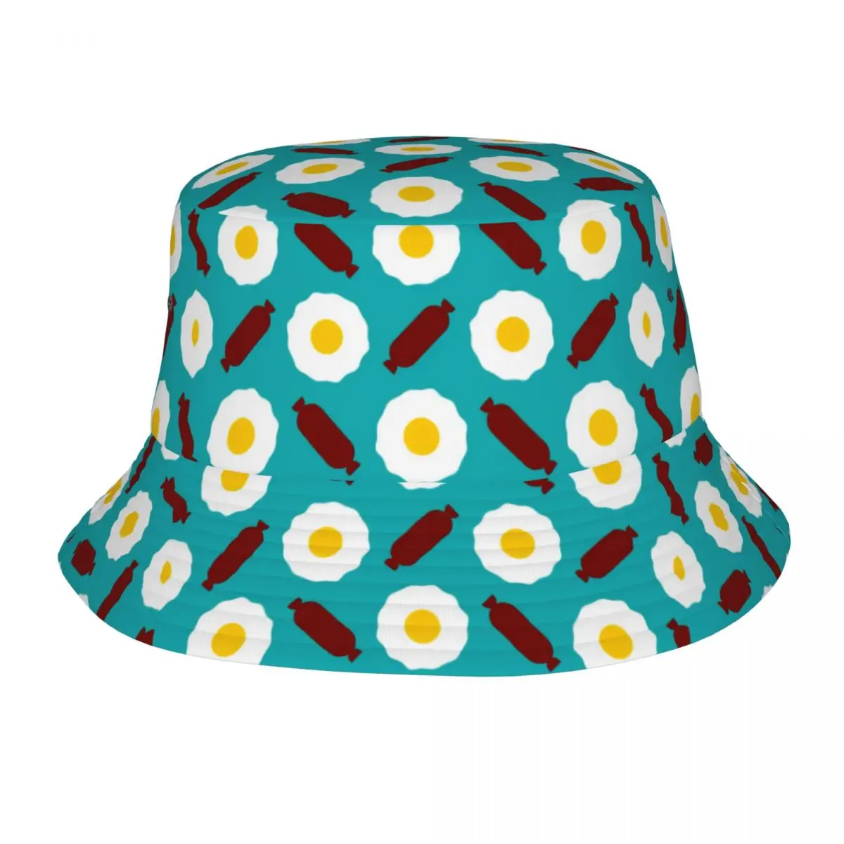 Custom Sausage Slices Egg Bucket Hats Women Men Fashion Summer Beach Sun Fisherman Cap