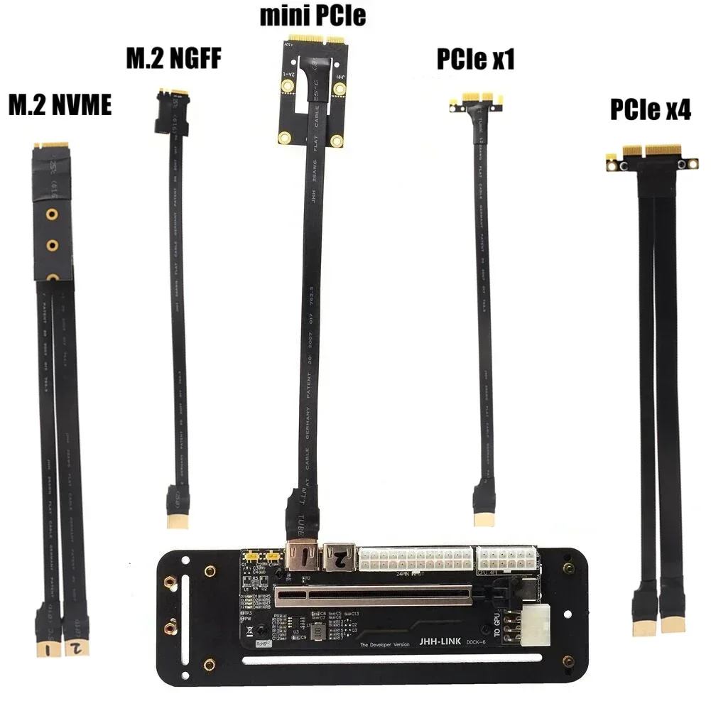 PCI-E X16 3.0 to M2 M.2 NGFF/M.2 NVME/mPCIe/PCIe x1/PCIe x4 GPU DOCK 익스텐션 케이블 노트북 외장 그래픽 카드 eGPU 브래킷