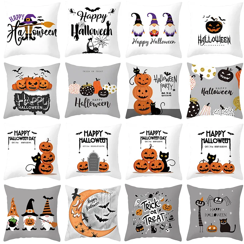 

Halloween DecorationsThrow Pillow Covers 18x18 Inches Trick or Treat Fall Decor Autumn for Sofa Couch Living Indoor Room Bedroom