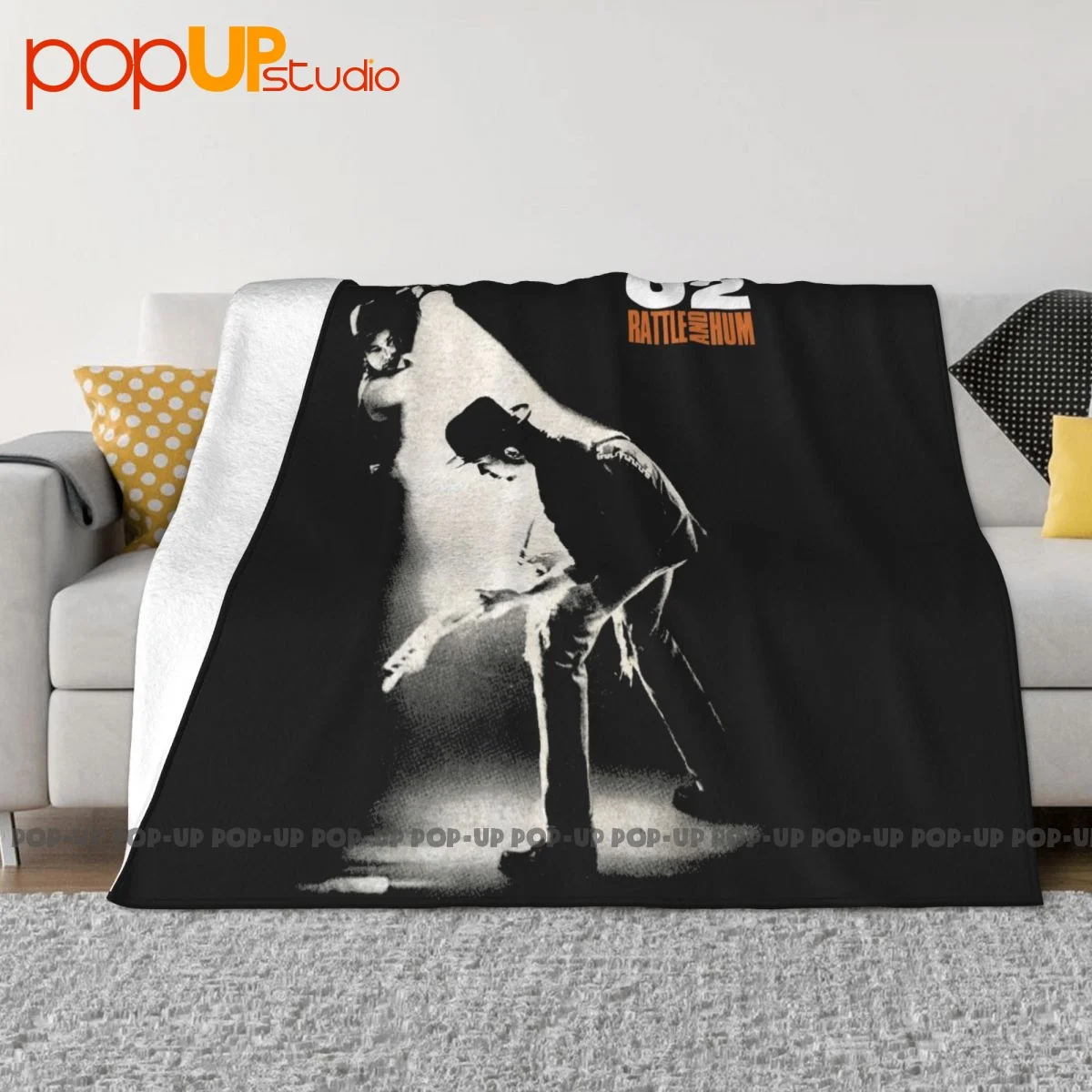 U2 Rattle And Hum 1988 Tour Bono The Edge Rock Band Blanket Thick Lightweight Couch Blanket