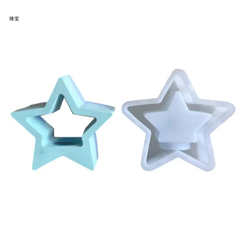 

X5QE Multi Purpose Star Holder Mold Home Decorative Silicone Star Shaped Mold for Creating TeaLight Holders