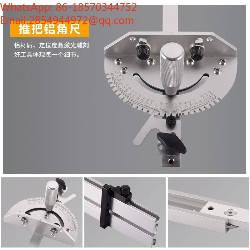 Adjustable Angle Woodworking Push Handle Aluminum Plate Fence Push Ruler Bandsaw Trimming DIY Auxiliary Tool