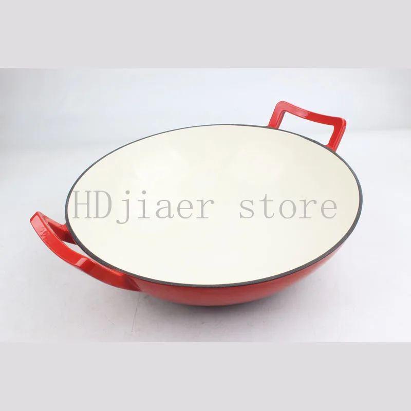 

36CM WOK cast iron pot wok soup pot saucepan S. JADE tip bottom flat bottom