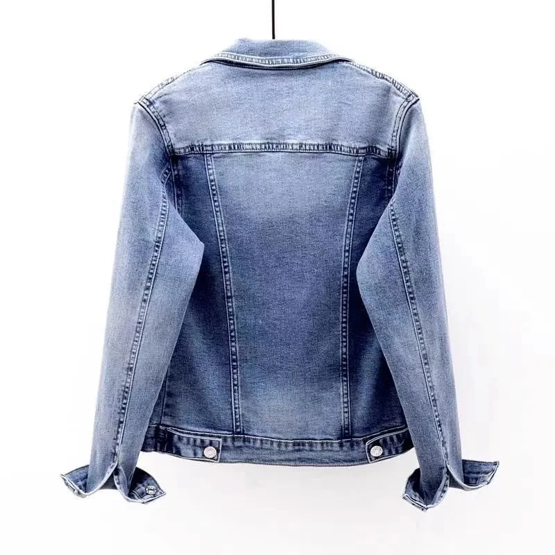 Autumn Denim Jacket Women Long Sleeve Short Jacket Korean Elasticity Slim Jean Coat Streetwear Vintage Spring Basic Outerwear
