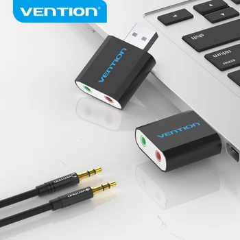 Vention USB كارت الصوت USB واجهة الصوت محول سماعة الرأس Soundcard لميكروفون المتكلم الكمبيوتر المحمول PS4 الكمبيوتر بطاقة الصوت الخارجية