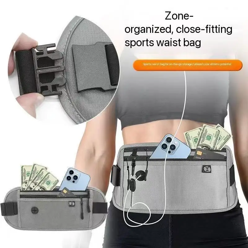 Sac de taille pour sports de plein air avec téléphone portable, course et fitness multifonctionnels, sac de taille invisible, sac de taille résistant à l'usure