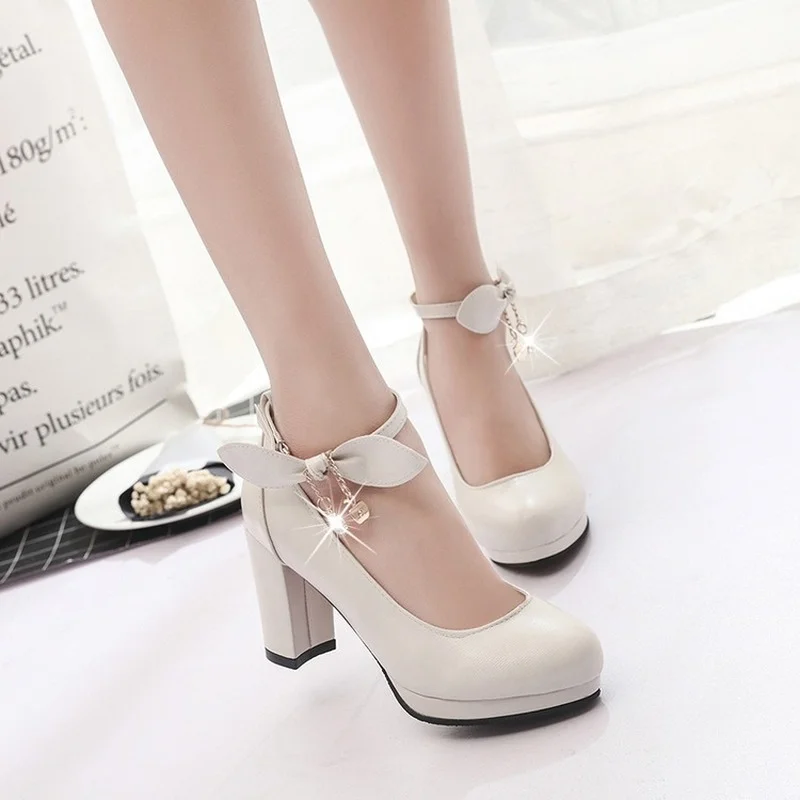 2022 New Style Hot Sell Bowknot Women Pumps Classic Patent Leather High Heels Shoes Party Wedding Shoes Ladies Lolita Pumps