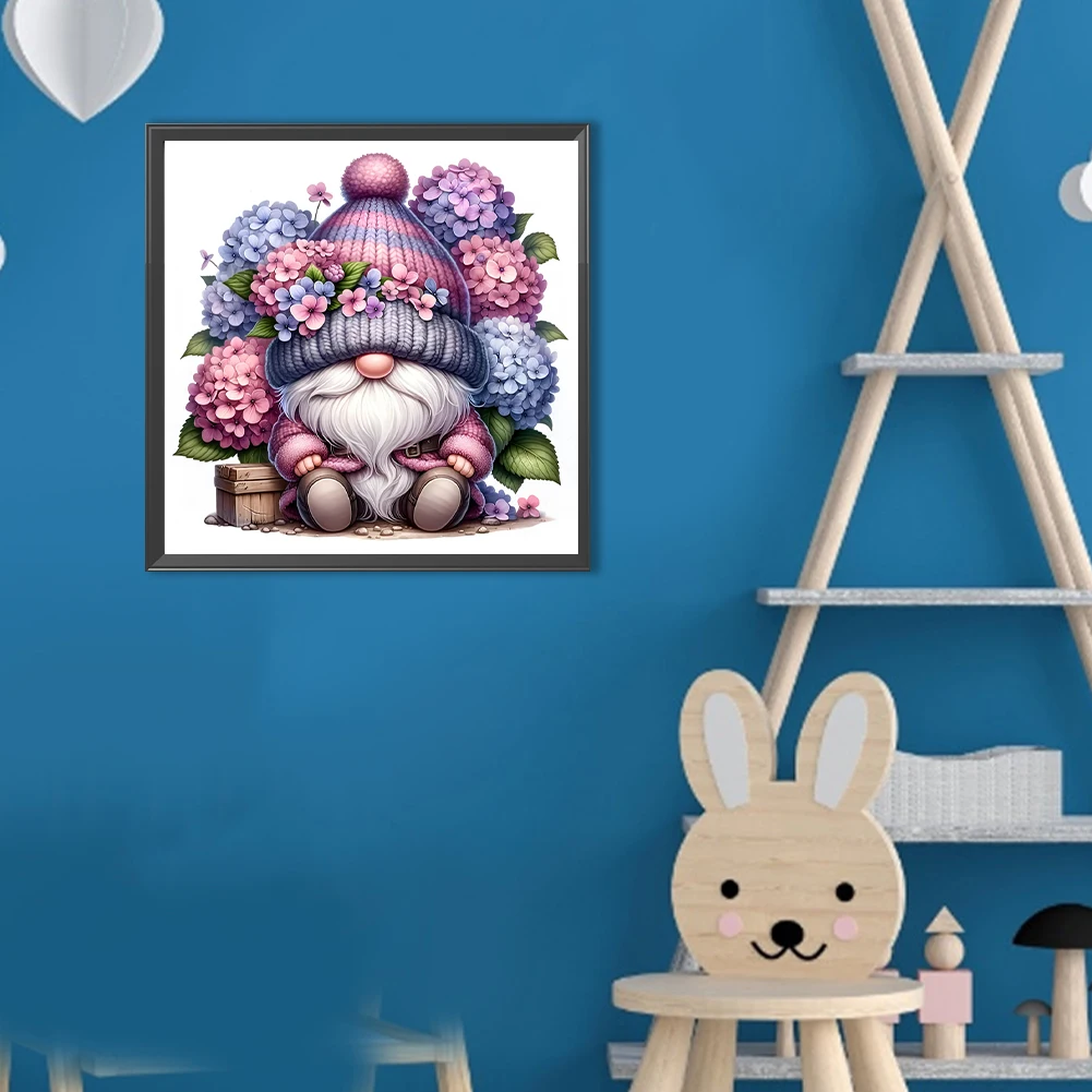 5D DIY 풀 라운드 드릴 다이아몬드 페인팅 라벤더 그놈 키트 홈 장식30x30cm