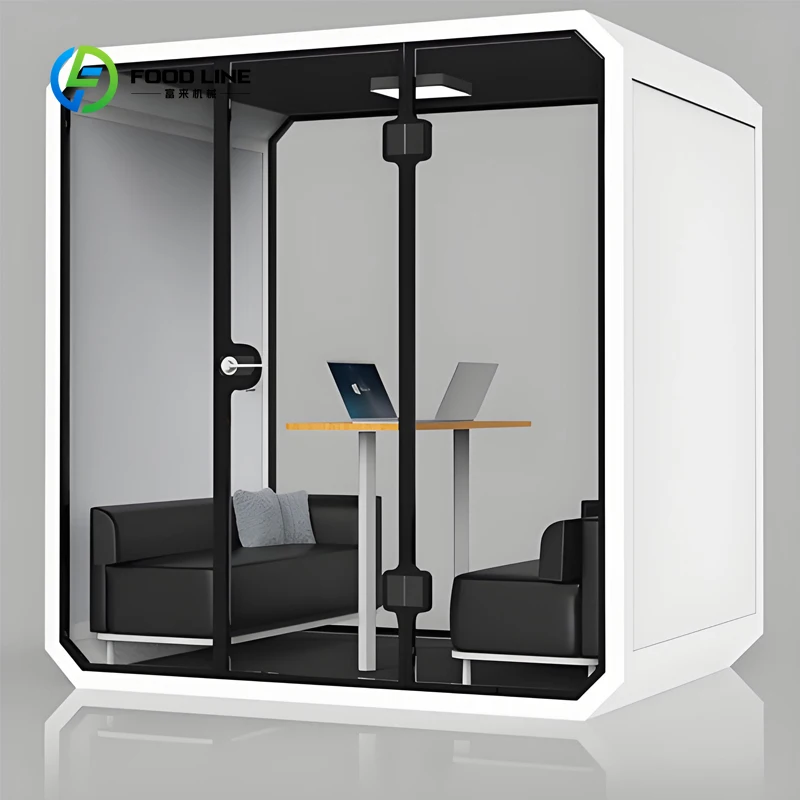 FOODLINE Customized Modular Meeting Room Soundproof Eco-Friendly Office Work Space Soundproof Booth for Indoor Library Airport