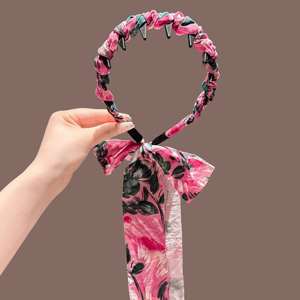 U-образные ленты для волос из атласной ткани, регулируемый высокий головной убор, плетеные повязки на голову с бантом, зубная расческа, нескользящая повязка для волос