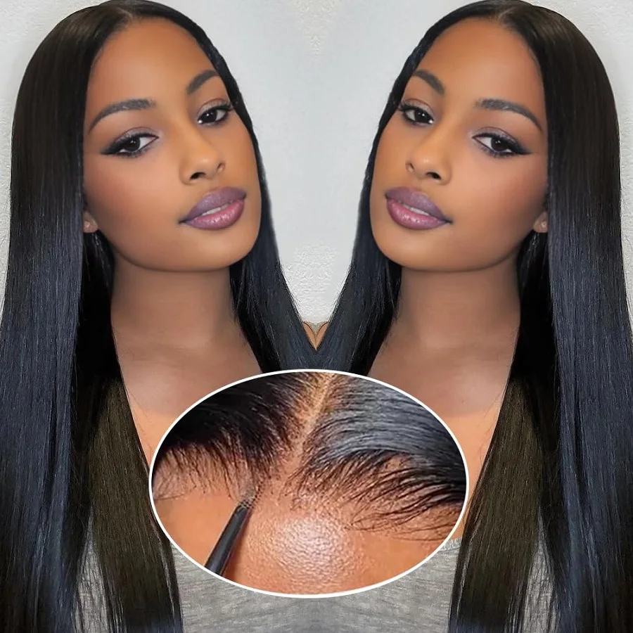 Lace Front Human Hair Wigs Glueless 5X5 Lace Closure Wig Bling Glueless Natural Color Human Hair Lace Frontal Wig