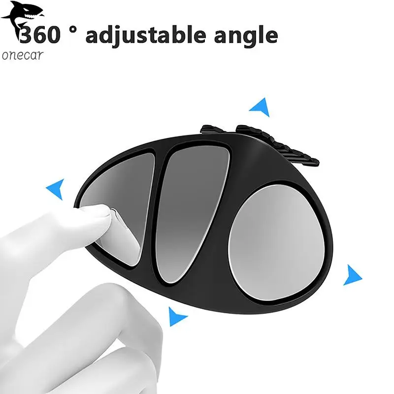 3 in 1 360 Degree Rotatable Three Sided Car Blind Spot Mirror Reversing Blind Spot Convex Parking Mirror Safety Accessories