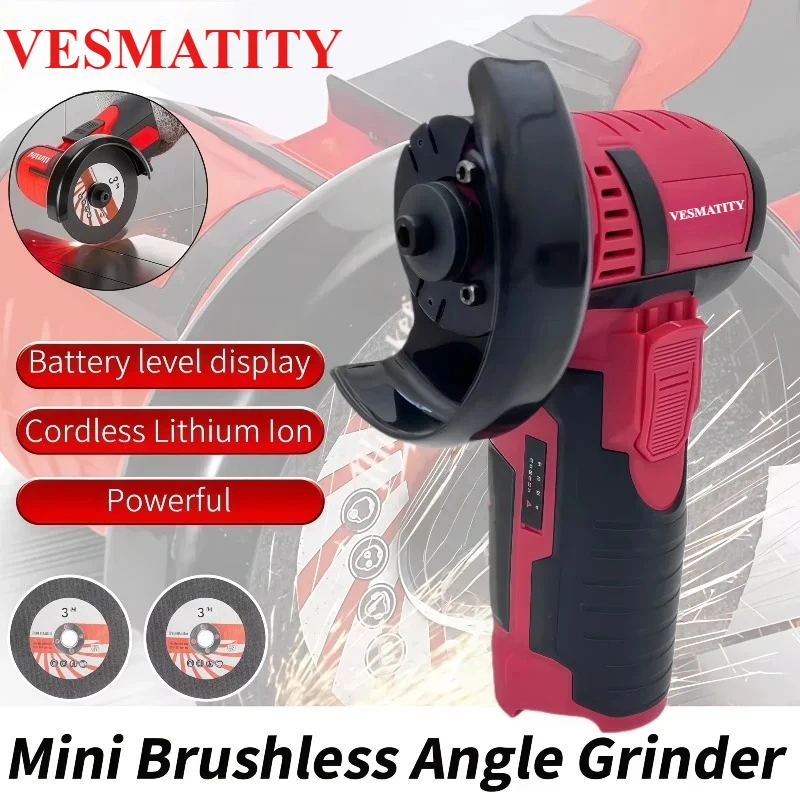 Mini Micro Angle Grinder  Electric Angle Grinder for Diamond Cutting Wireless Power Tool Fit Milwaukee Battery