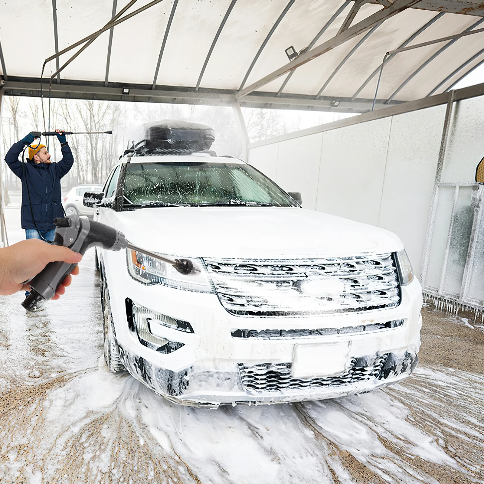 

Handheld Pressure Washer High Pressure Durable Plastic Alloy Adjustable Water Flow Multifunctional Cleaner Car Garden Hose