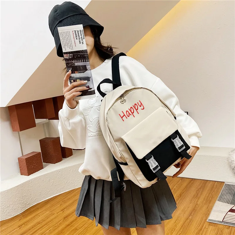 Custom Canvas Breathable Wear-Resistant Embroidery Backpack for Adult/Children/Boy/Girl Logo Customization Schoolbag Wholesale