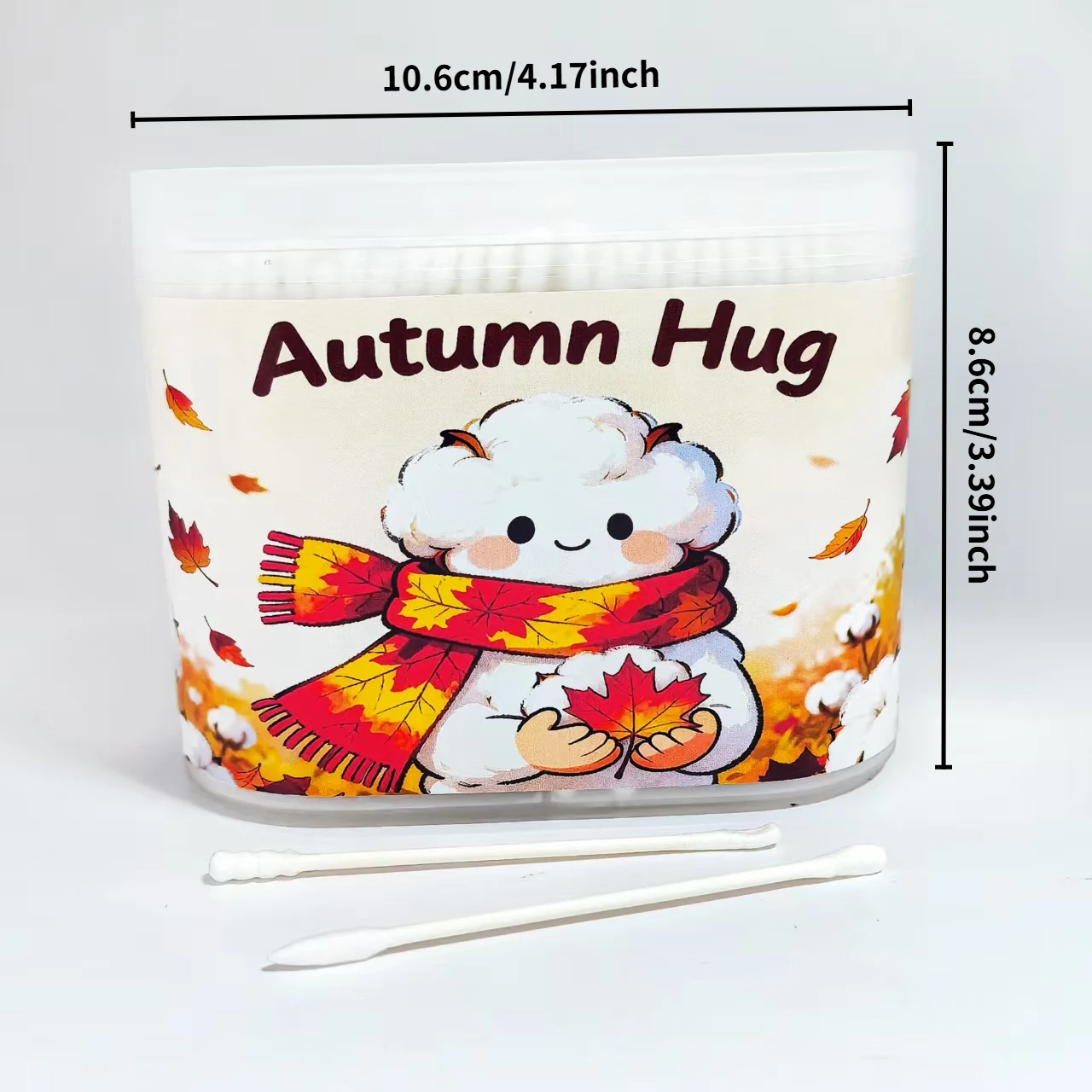 600개 메이플 리프 엘리먼트 면봉 가을 시리즈 양면 면봉 파인 액시스 스크류 라운드 양면 면봉