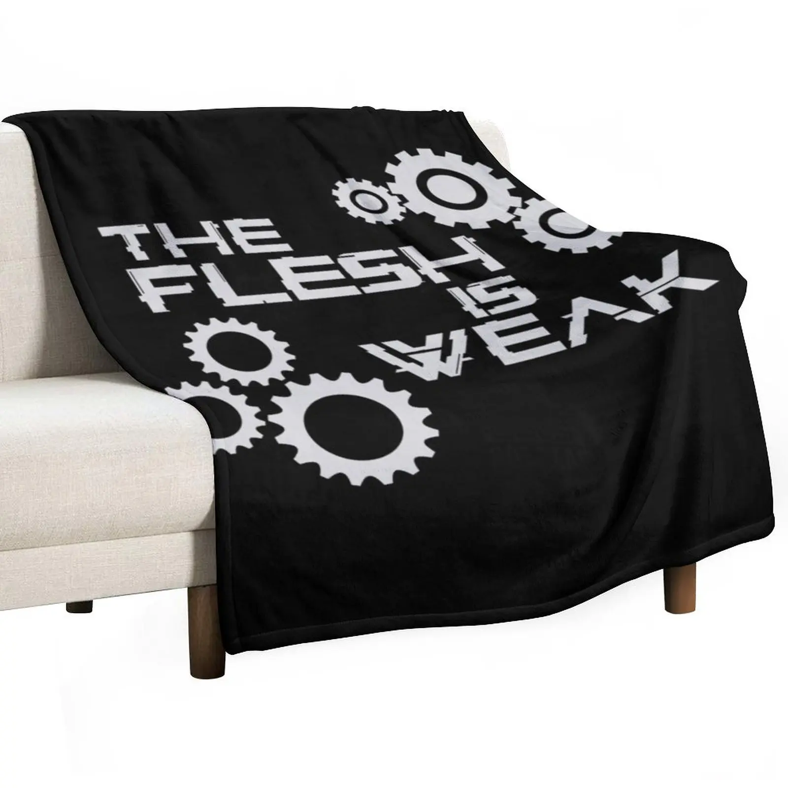 The Flesh Is Weak Admech Print Throw Blanket halloween Loose Blankets