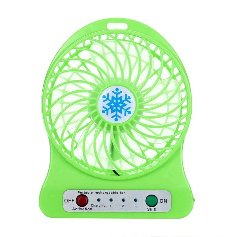 Portable Rechargeable LED Light Fan Air Cooler Mini Desk USB Third Wind Fan Cooling Handheld Mini Fan
