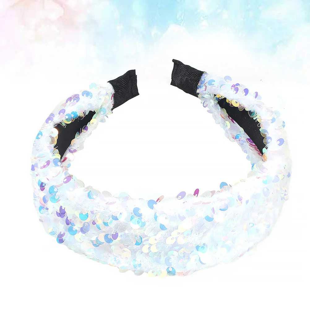 

Sequins Headband Stylish Hairband Shiny Elegant Headwear Hair Accessories for Girls Women (White) hair band for women