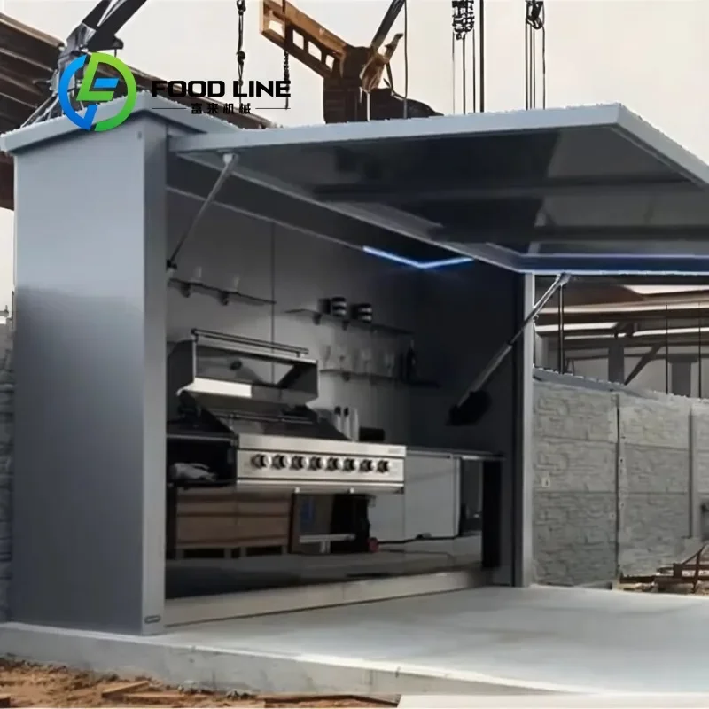 Customized Modular Prefabricated Mobile Kitchen Unit Wind Rain Proof Outdoor Mobile Cabinet For Garden Backyard