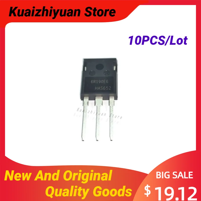 10PCS/Lot New And Original IPP60R190C6 Import TO-247 650V 20A MOS Field Effect Tube High-Power Switching Power Supply Pipe