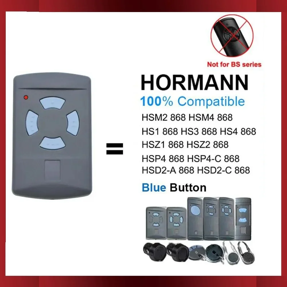 Hormann 868MHZ Remote Control HORMANN HSZ2 HSP4C HS1 HS2 HS4 HSZ1 HSM2 HSM4 HSE2 HSE4 Gate Opener Transmitter 868.35mhz