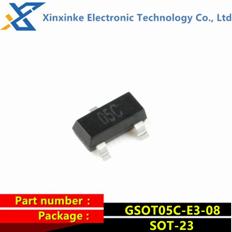 100PCS GSOT05C-E3-08 05C SOT-23 5V Unidirectional 2 Channel SMD ESD Diode