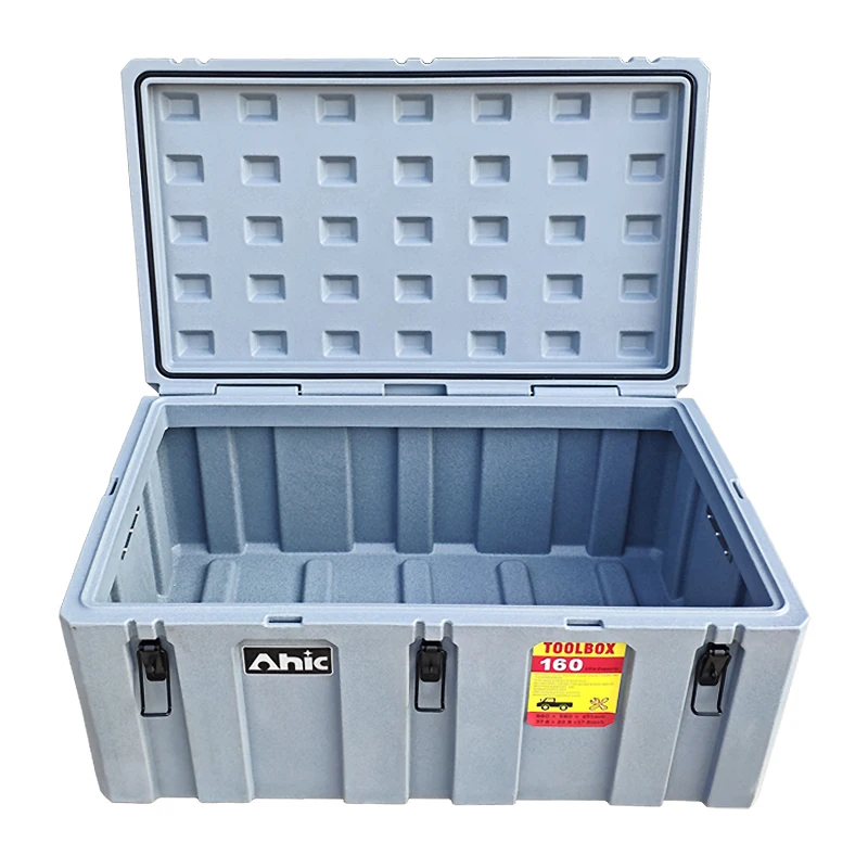 Heavy Duty 160L Rotomolded Tool Box Large Hard Plastic Truck Storage Case Custom Size Waterproof Made LLDPE Workshop Garage
