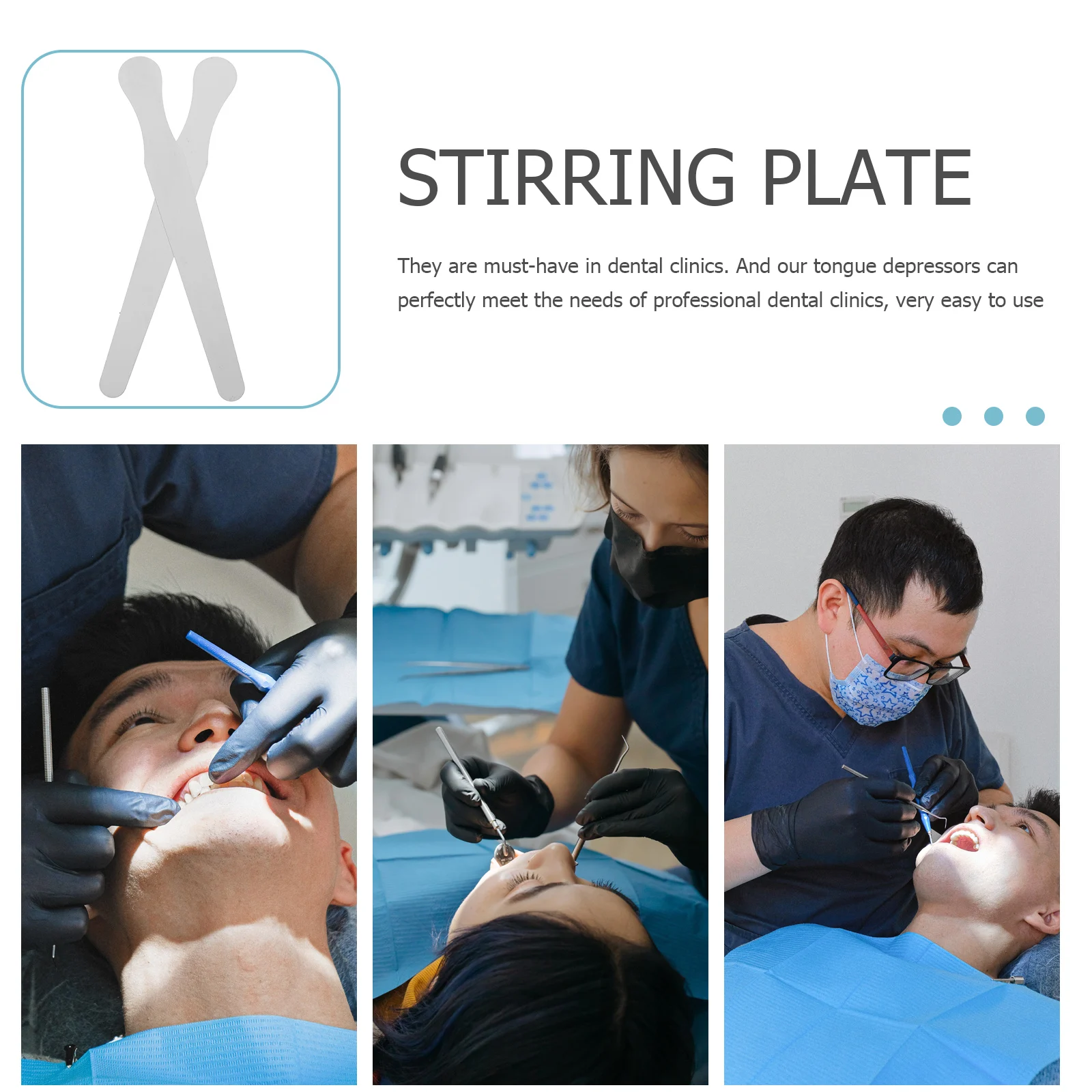 

10Pcs Stainless Steel Dental Spatulas Reusable Smooth Edge Tongue Depressors for Clinic Oral Care Tools Tongue Spatulas