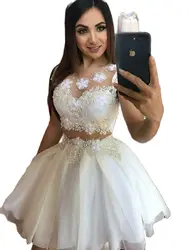 BM-Vestido corto De encaje para fiesta De graduación, minivestido elegante De cristal para cóctel, ocasión Formal