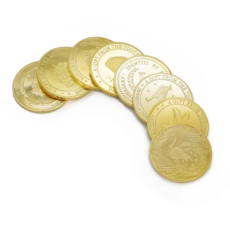عملة تذكارية مطلية بالذهب للأطفال ، جنية الأسنان ، هدايا تذكارية للأطفال ، طفل ، طب أسنان ، هدايا العيادة ، 1 + #5