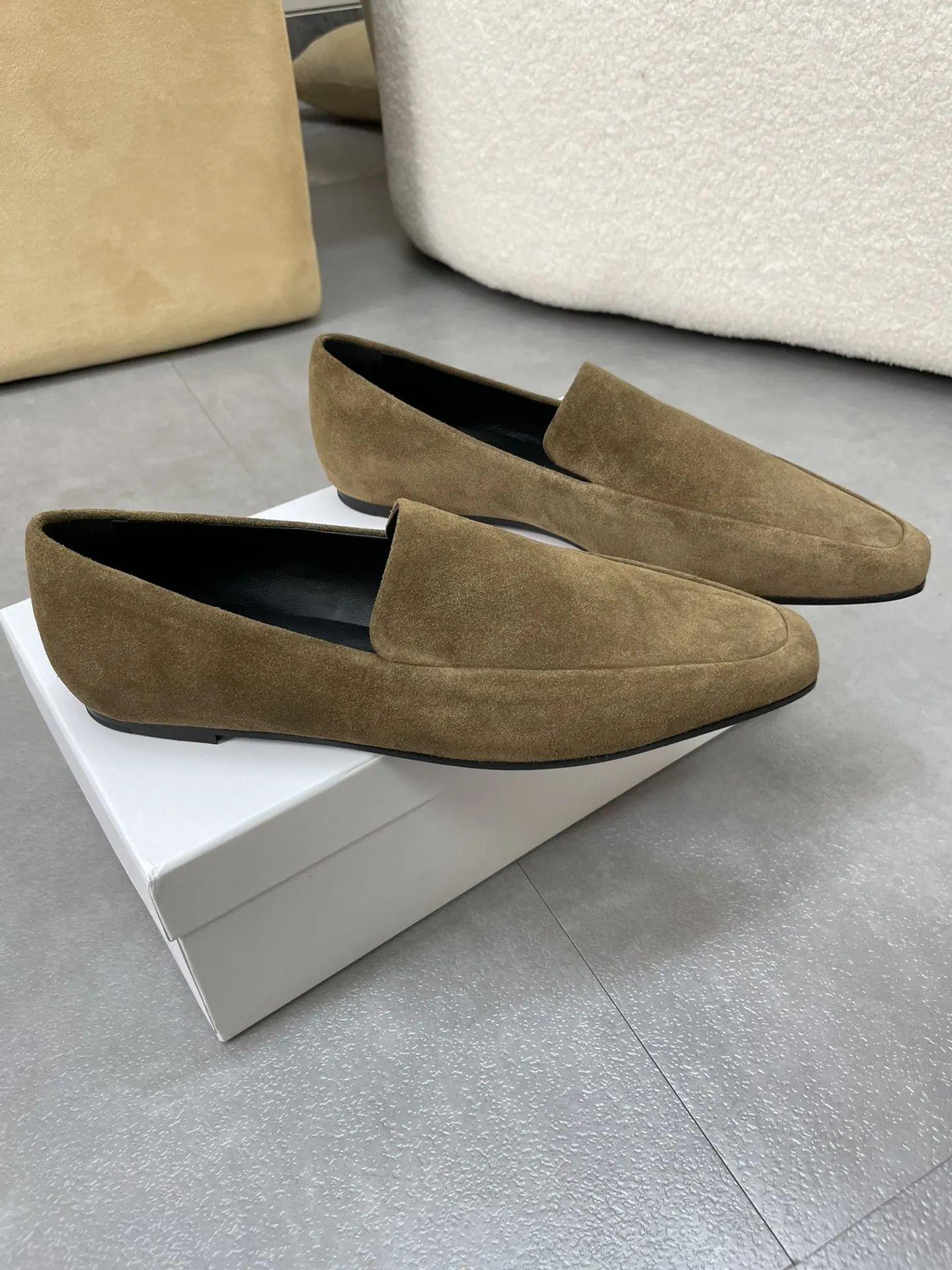 Soft Loafers For Women In Suede Leather High Quality Flat Shoes Woman 2024 Trend