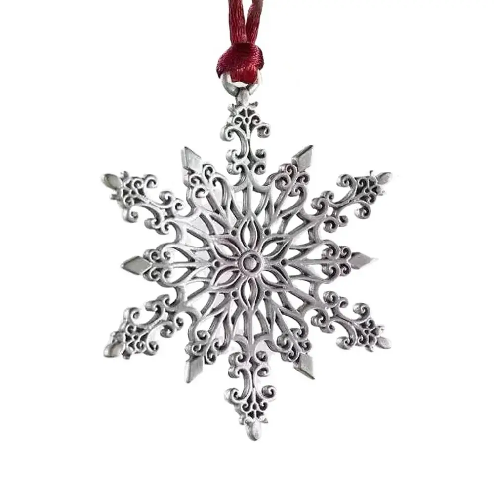 

Double-Sided Metal Snowman Pendant Gnomes Santa Claus Solid Pewter Christmas Tree Ornament Christmas Tree with Red Rope