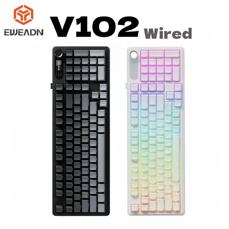 

EWEADN V102/V102 Ultra 99 клавиш Проводная/беспроводная клавиатура Игровые клавиатуры Смарт-дисплей и ручка Симпатичная клавиатура ПК для ПК/Mac Fps CSGO
