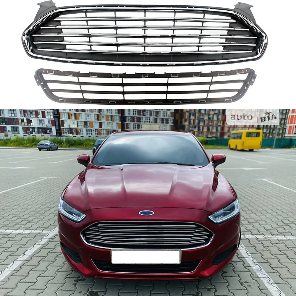 

Front Racing Facelift Bumper Grill Upper Lower Radiator Grilles For Ford Mondeo Fusion 2013 2014 2015 2016