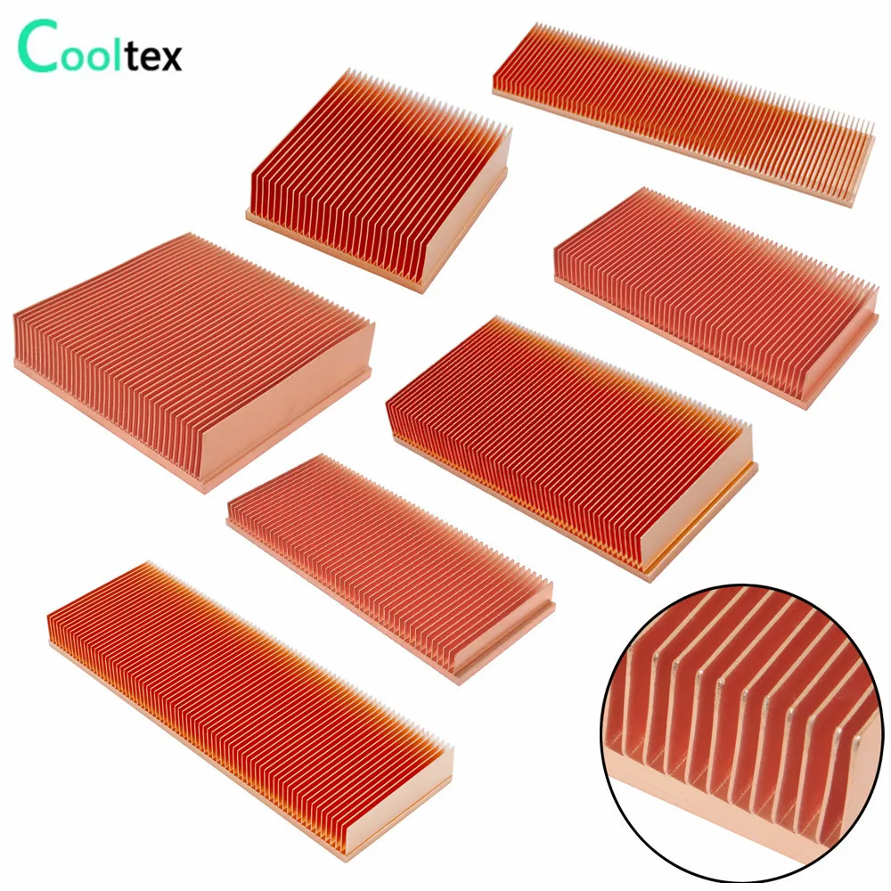 

Pure Copper Heatsink Skiving Fin Heat Sink Radiator Cooler for Electronic Chip LED Computer Cooling Heat Dissipation