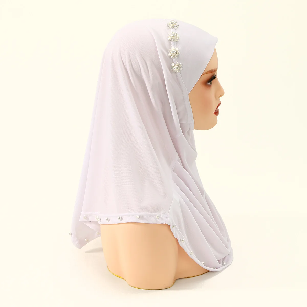 Ramadan Muslim Hijab Perlen Perlen Amira Frauen Islam Beten Hijabs Turban Eid Khimar Perlen Perlen Niqab Nikab Kopf Wrap Schals Hut