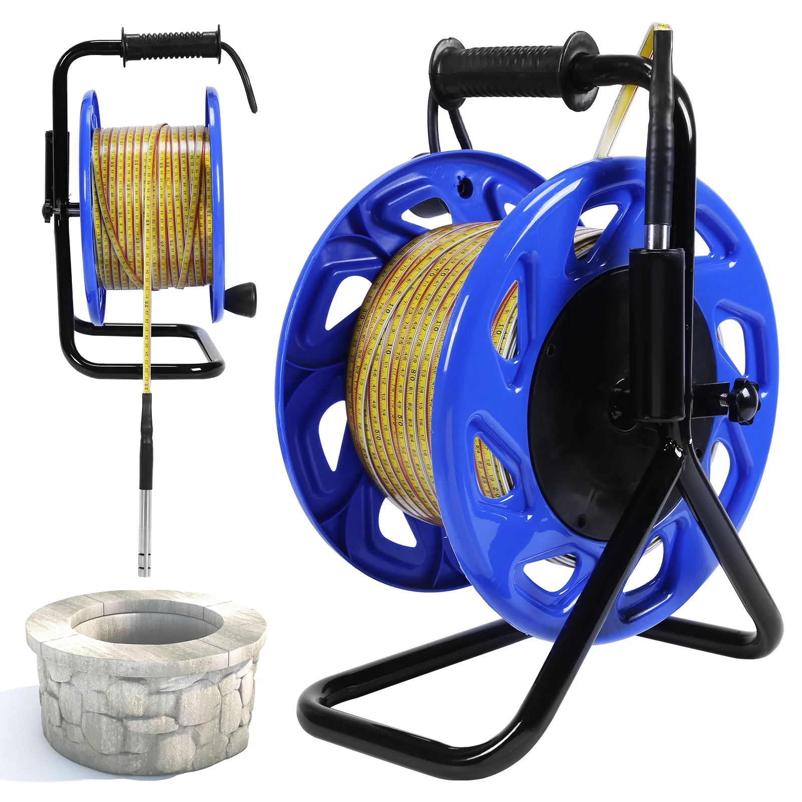 

100m Water Level Meter with Fixed Probe and Steel Tape Groundwater Level Measuring Instrument for Wells Boreholes Reservoirs