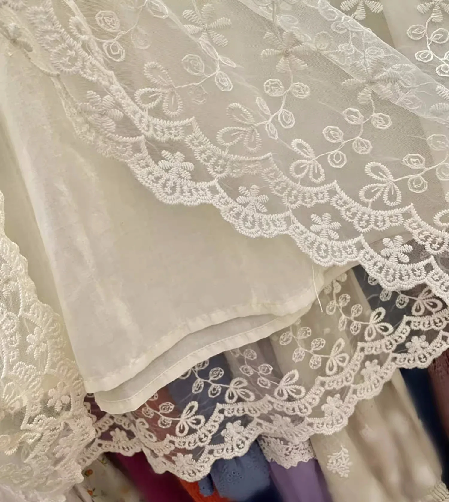 Vintage Retro Chic Lace Cover Floral Embroidery Tunic Long Midi Dress Women Summer Ruffled Lace Lolita Evening Wedding Dress