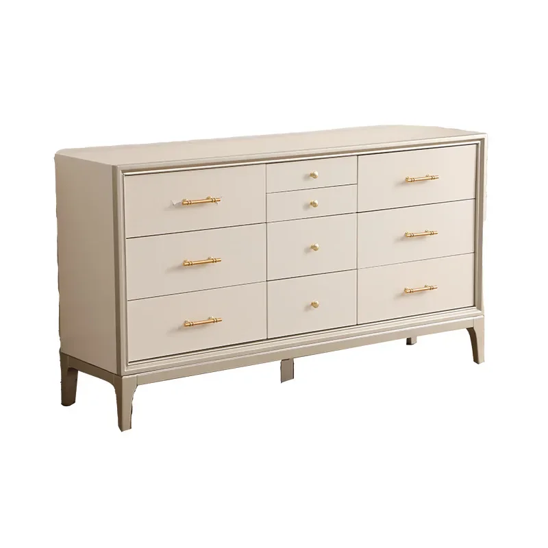 American light luxury solid wood chest cabinet, simple modern ten living room French storage drawer storage artifact