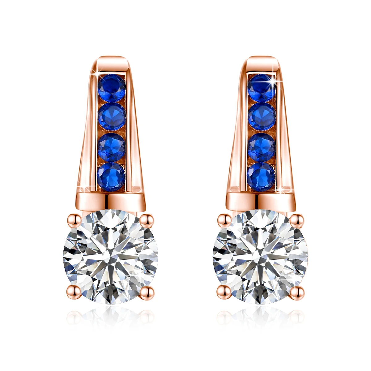 Zertifizierte D-Farbe VVS1 2ct 8mm Moissanit-Diamant-Ohrringe für Damen 100% Sterlingsilber Hochwertiger Hochzeitsschmuck Neu – Detail 8