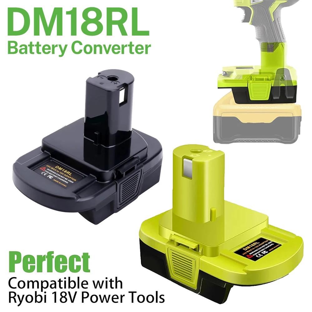 

DM18RL Battery Converter Adapter For Dewalt/Milwaukee 20V Li-Ion Convertor For RYOBI 18V Lithium&Ni-NH&Ni-CD Battery