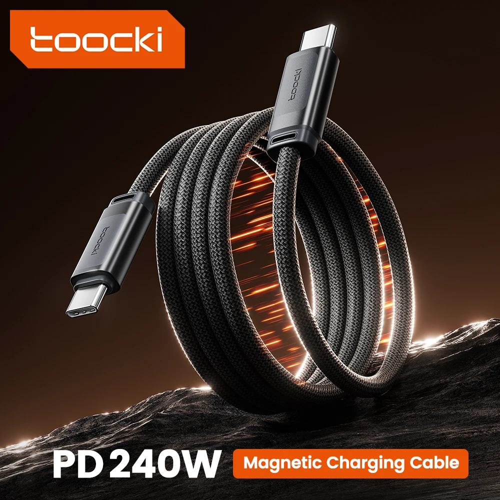 Toocki 240W USB C Cable Magnetic Tangle-free Fast Charging Type C Cable for iPhone 16 15 Pro Max Macbook Samsung S24 S23 Tablet