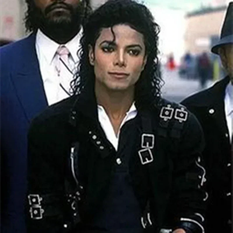 Michael Jackson Cosplay-Kostüm BAD Punk-Jacke Schwarze Schmale BAD-Jacke Kostümkleidung für Männer und Teenager, die Stars lieben und Nachbildungen erstellen möchten. – Detail 2