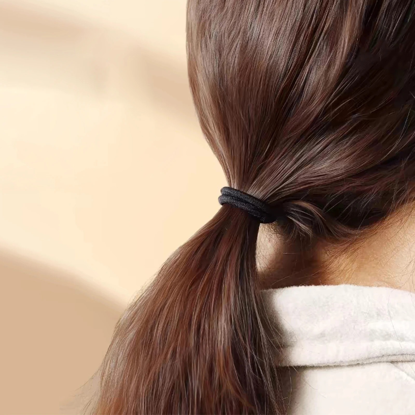 Painless and Non Damaging Hair High Elasticity Hair Loop Black Headband For Women Non Damaging Hair Tie Simple Rubber Band