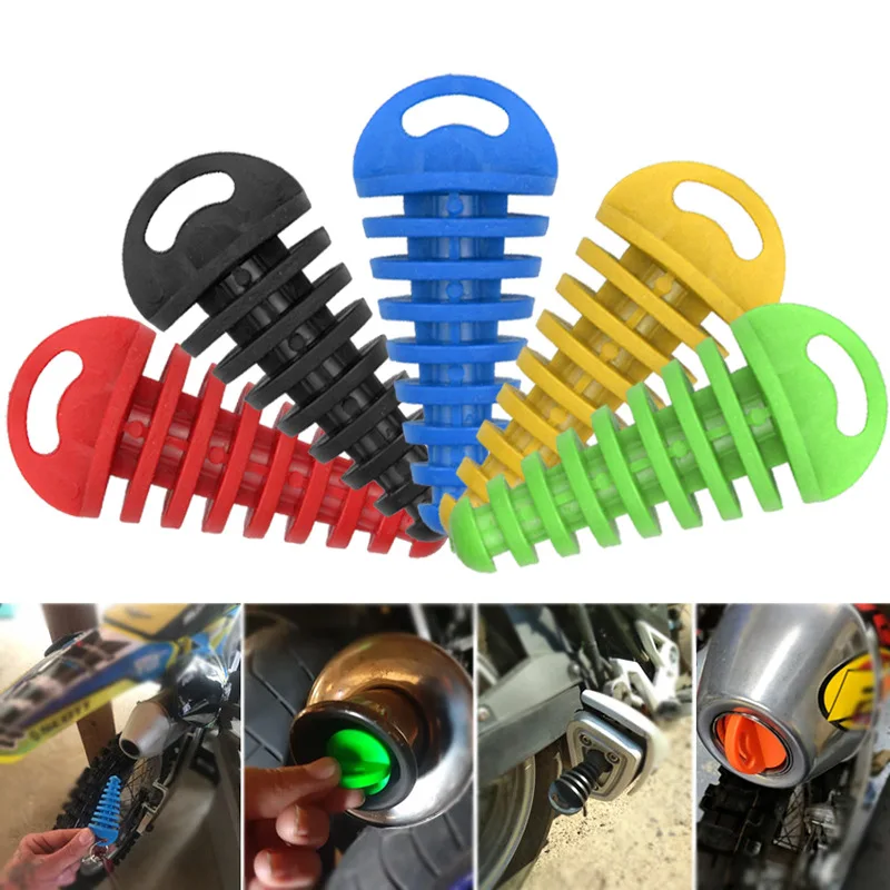 Colorful Exhaust Pipe Plug Terminale Scarico Motocross Tailpipe Rubber Air Bleeder Washable Exhaust Silencer Motor Accessories