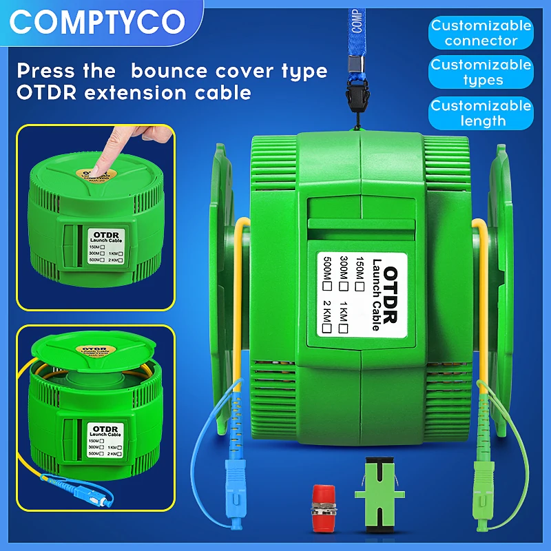 cable-de-lancement-otdr-150m-reflectometre-optique-dans-le-domaine-temporel-cable-d'extension-de-test-personnalisable-os2-monomode-sc-fc-st-lc