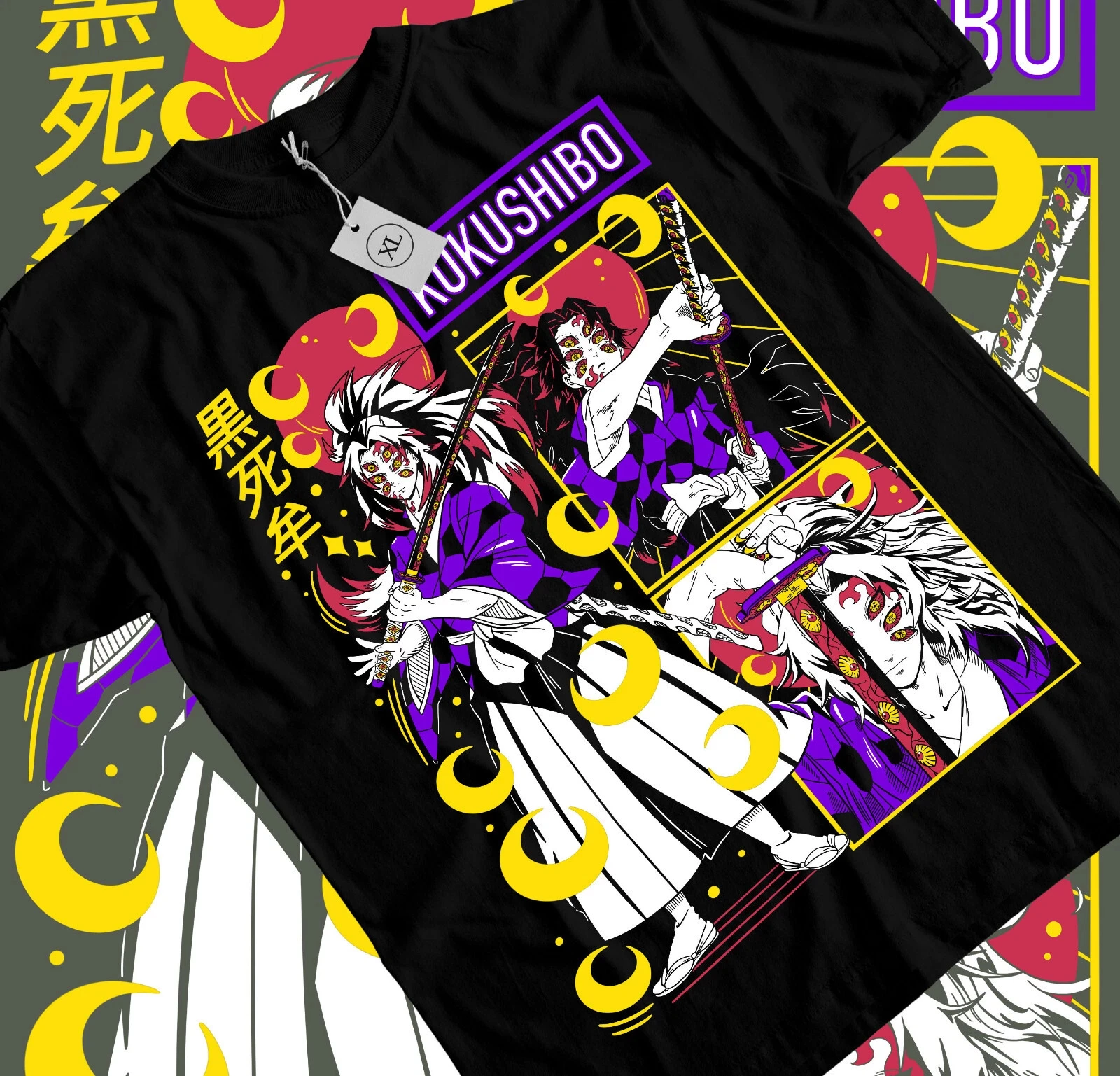 Neujahrs-Bestseller Kokushibo Demon Slayer T-Shirts, Kimetsu No Yaiba, Anime, Manga, Nezuko, Tanjiro Herren Kurzarm-Shirts