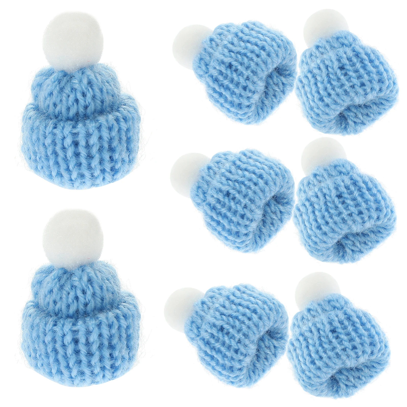 

10pcs Christmas Hat Accessories Knitted Santa Cap Party Favors Diy Handmade Photo Props Festive Lightweight Comfortable Gift For